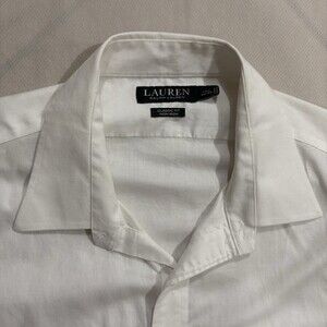 Lauren Ralph Lauren Classic Fit White Dress Shirt – Non-Iron, 17.5 / 34–35